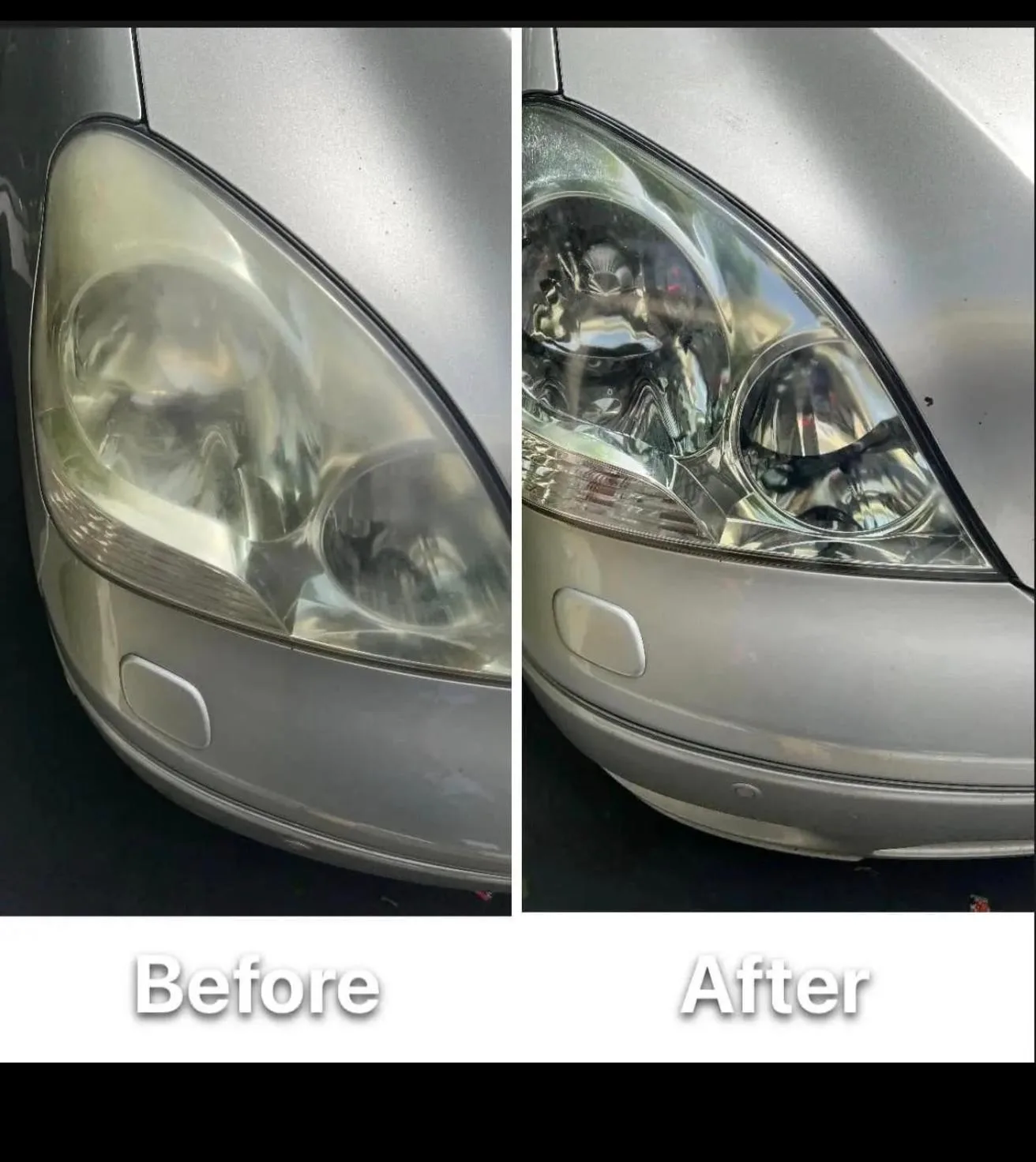Headlight restoration — before & after