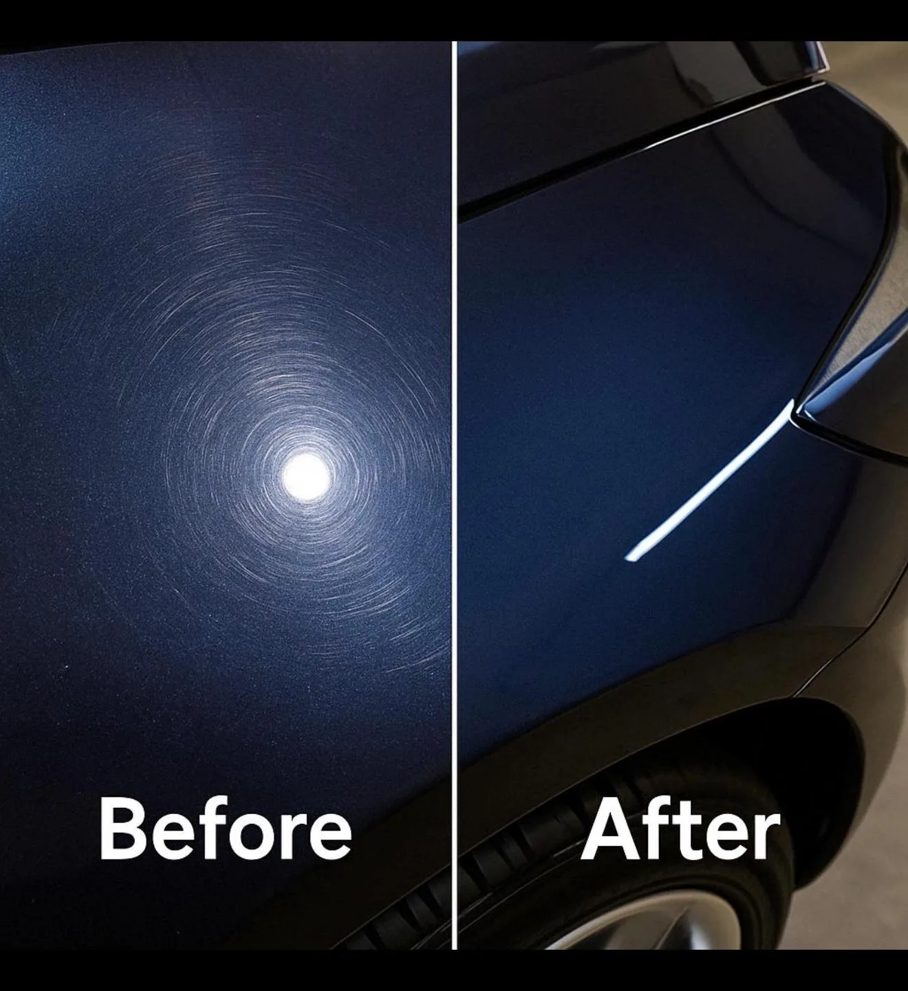 Swirl removal — before & after