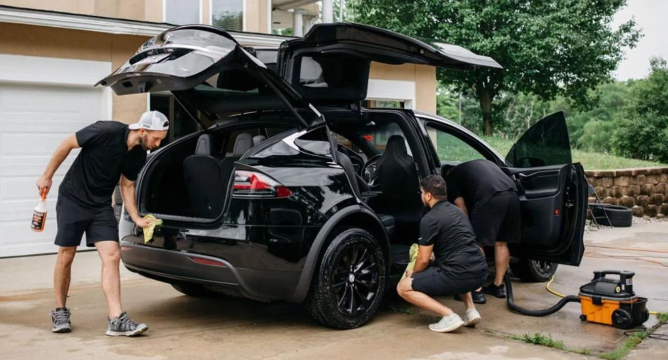Mobile detailing team at work