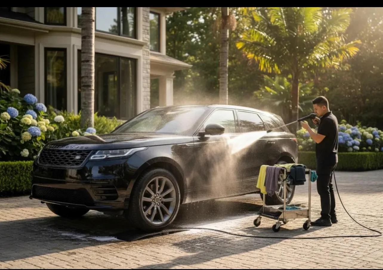 Mobile exterior wash at home
